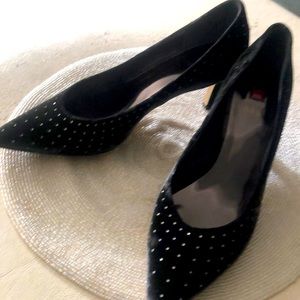 Luxury hogl imported black velvet pumps with rhinestones. UK 51/2. Worn once